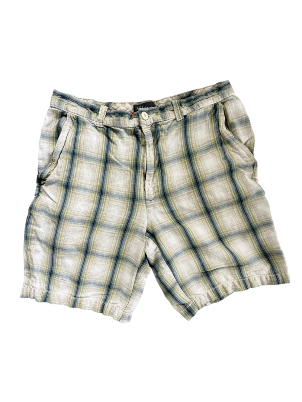 St. John's Bay Plaid Linen Blend Shorts Size 34